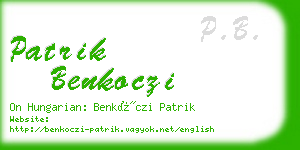 patrik benkoczi business card